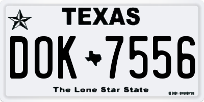 TX license plate DOK7556