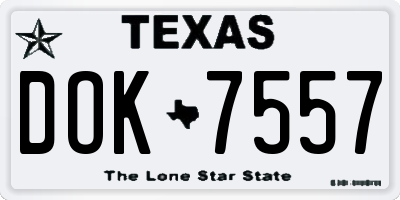 TX license plate DOK7557