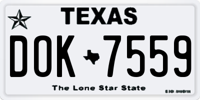 TX license plate DOK7559
