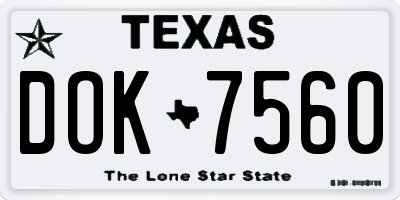TX license plate DOK7560
