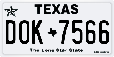 TX license plate DOK7566