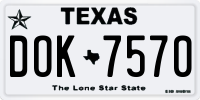 TX license plate DOK7570