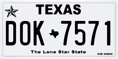 TX license plate DOK7571