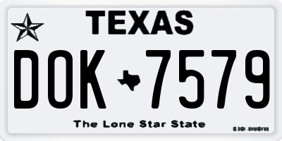TX license plate DOK7579