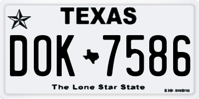 TX license plate DOK7586