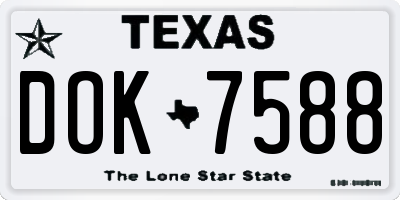 TX license plate DOK7588