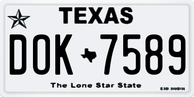 TX license plate DOK7589