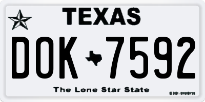 TX license plate DOK7592