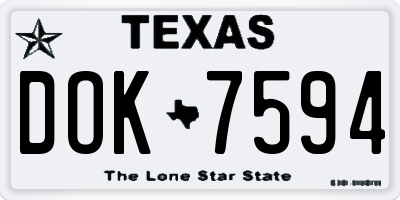 TX license plate DOK7594