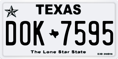 TX license plate DOK7595