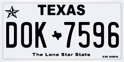 TX license plate DOK7596