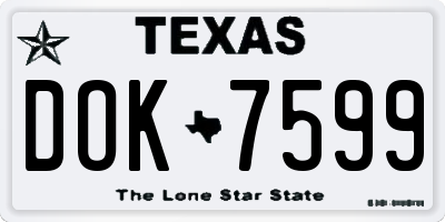 TX license plate DOK7599