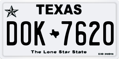 TX license plate DOK7620