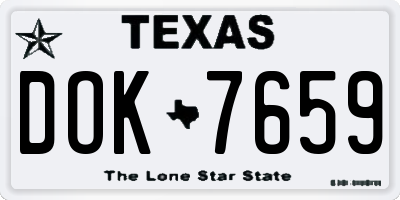 TX license plate DOK7659