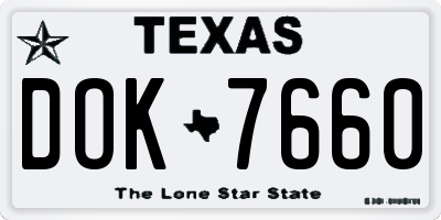 TX license plate DOK7660