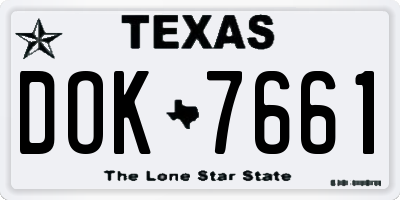 TX license plate DOK7661