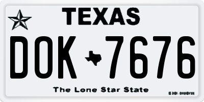 TX license plate DOK7676