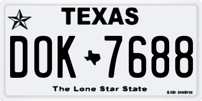 TX license plate DOK7688