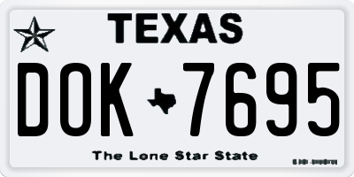 TX license plate DOK7695
