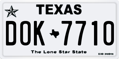 TX license plate DOK7710
