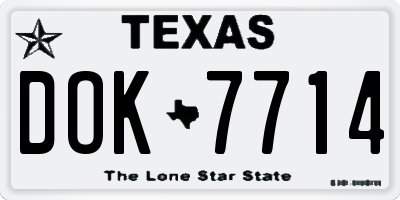 TX license plate DOK7714
