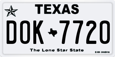 TX license plate DOK7720