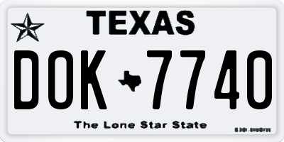 TX license plate DOK7740