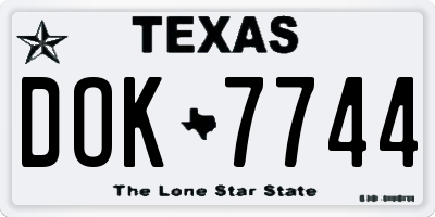 TX license plate DOK7744