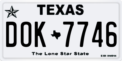 TX license plate DOK7746