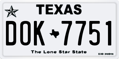 TX license plate DOK7751