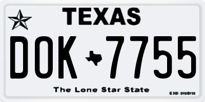 TX license plate DOK7755