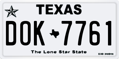 TX license plate DOK7761
