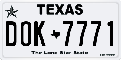 TX license plate DOK7771