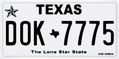 TX license plate DOK7775