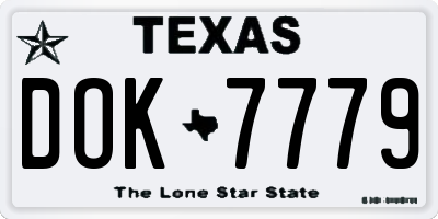 TX license plate DOK7779