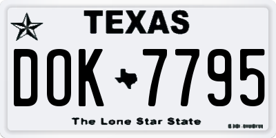 TX license plate DOK7795