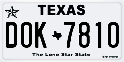 TX license plate DOK7810