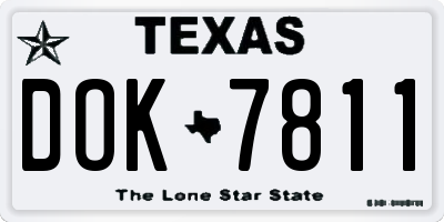 TX license plate DOK7811