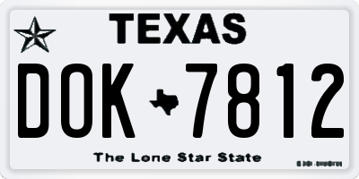 TX license plate DOK7812