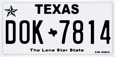 TX license plate DOK7814