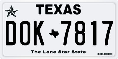 TX license plate DOK7817