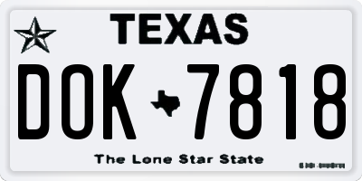 TX license plate DOK7818
