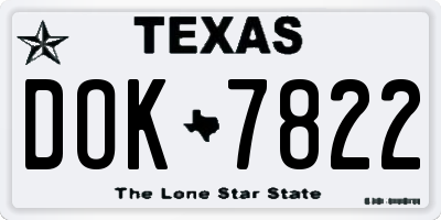 TX license plate DOK7822