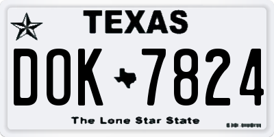 TX license plate DOK7824