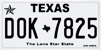 TX license plate DOK7825