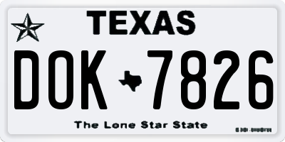 TX license plate DOK7826