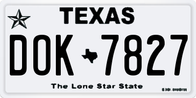 TX license plate DOK7827