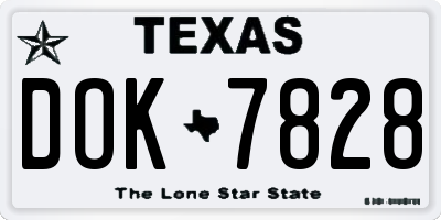 TX license plate DOK7828