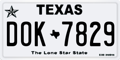 TX license plate DOK7829