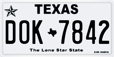 TX license plate DOK7842